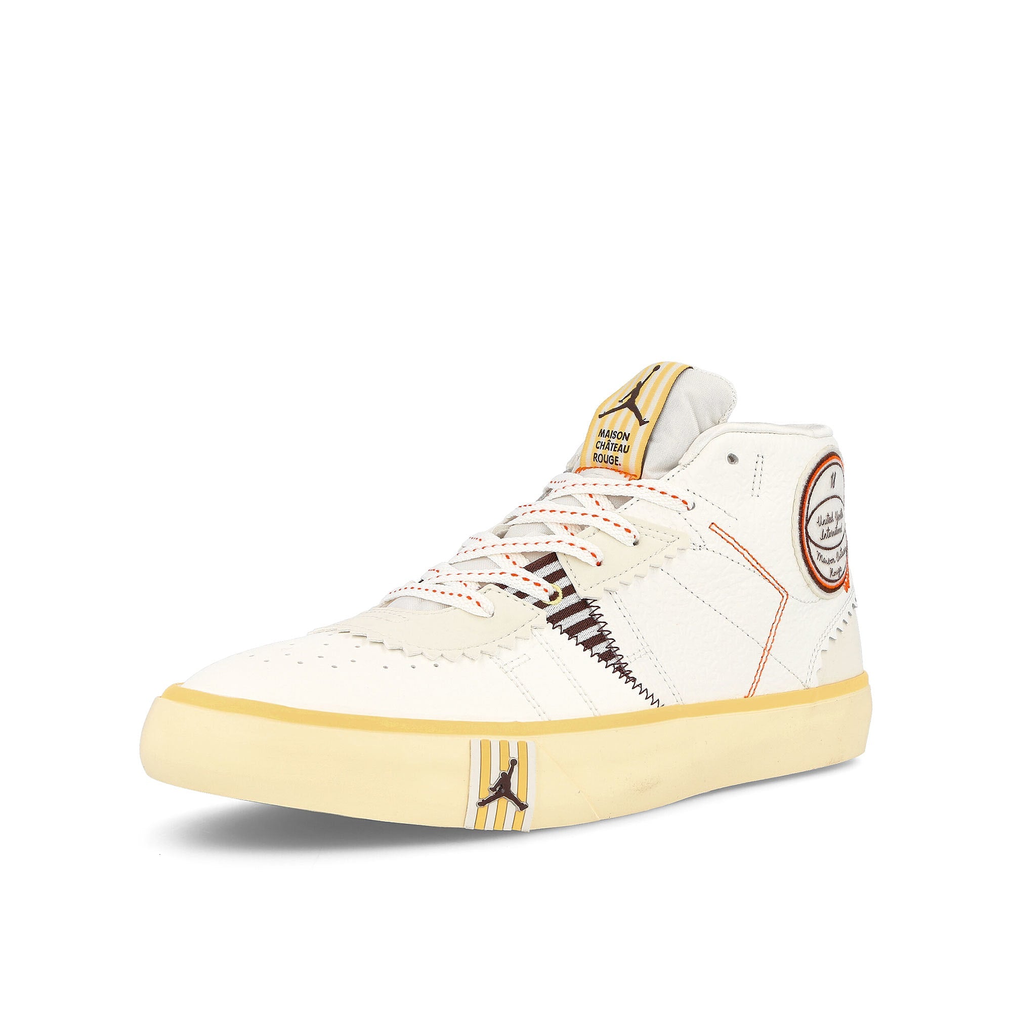 Jordan Maison Chateau Rouge x Air Jordan Series Mid SP Sail / Brown Basalt - Pale Vanilla -  Orange Sneakers  Close Up | Overkill
