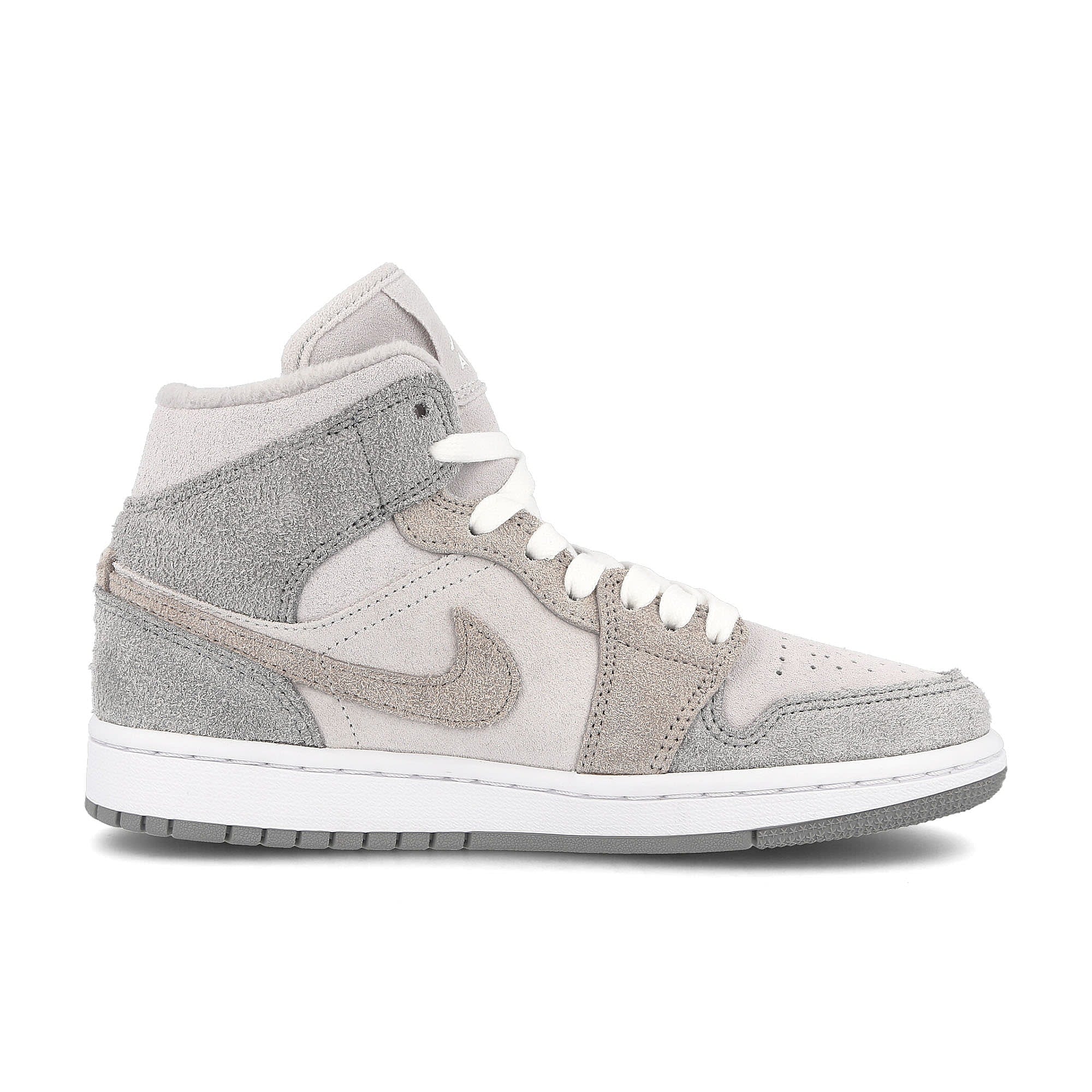 Jordan Wmns Air Jordan 1 Mid SE Particle Grey / College Grey - Neutral Grey   Material | Overkill