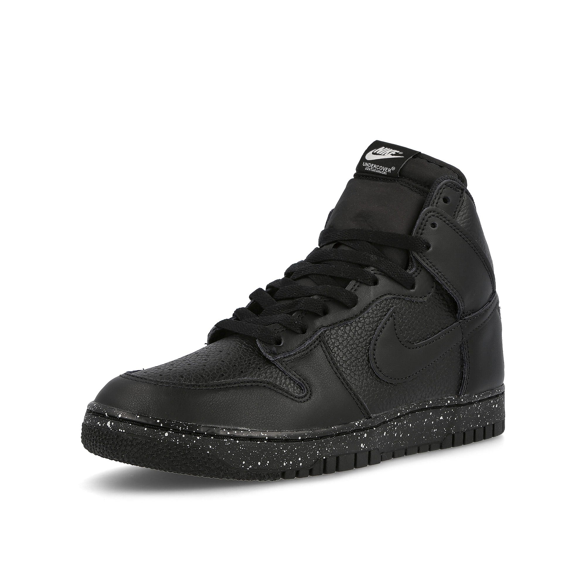 Nike Dunk High 1985 Black / Black - White High Top Sneakers  Close Up | Overkill