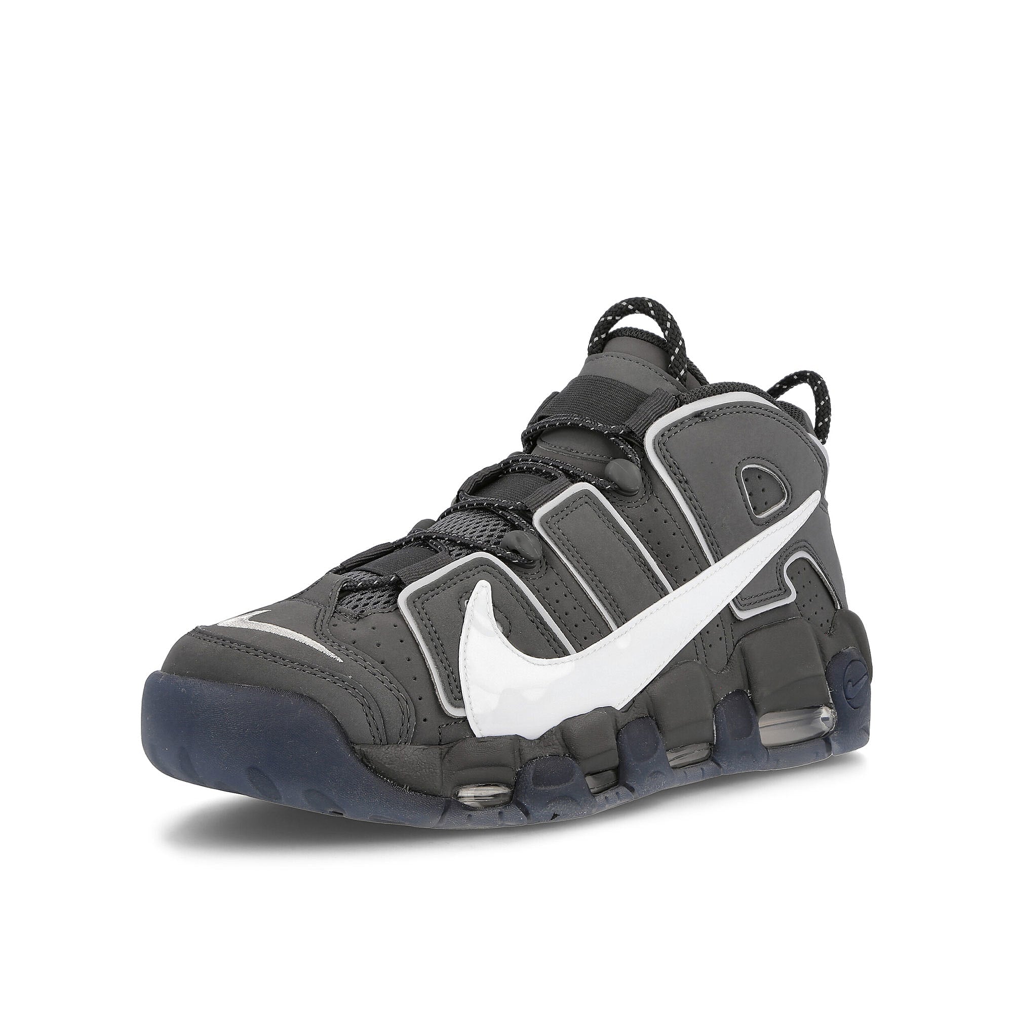 Nike air more uptempo 96 Iron Grey-White - Smoke Grey - Anthracite Sneakers  Close Up | Overkill