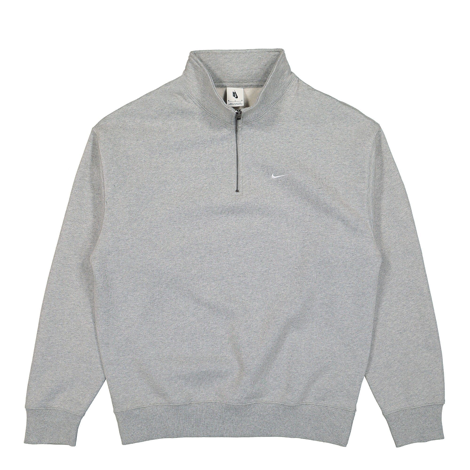 Nike Solo Swoosh Hooded Long Sleeve Top Dark Grey Heather / White Hoodies DQ5209 063 | Overkill