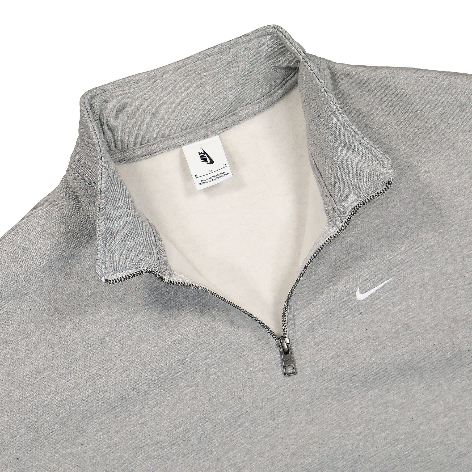 Nike Solo Swoosh Hooded Long Sleeve Top Dark Grey Heather / White Hoodies Close-up | Overkill