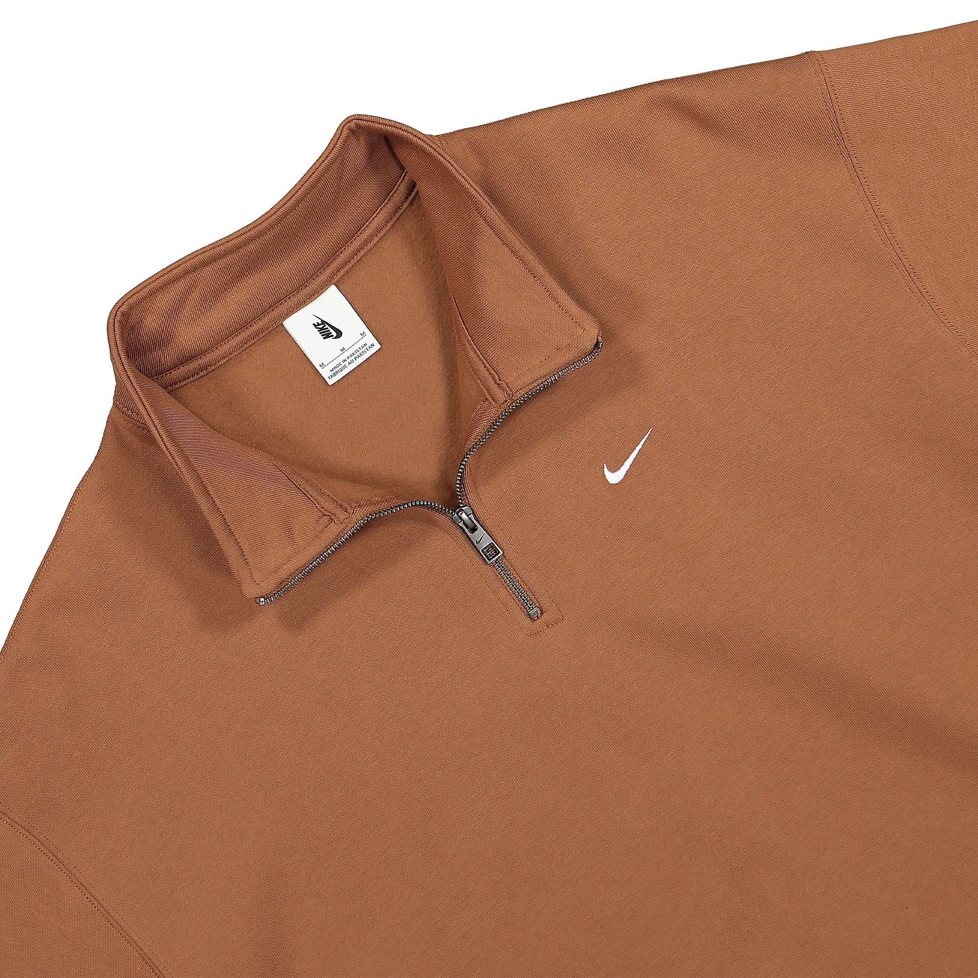 Nike Solo Swoosh Quarter Zip Top Ale Brown / White Sweatshirts Close-up | Overkill