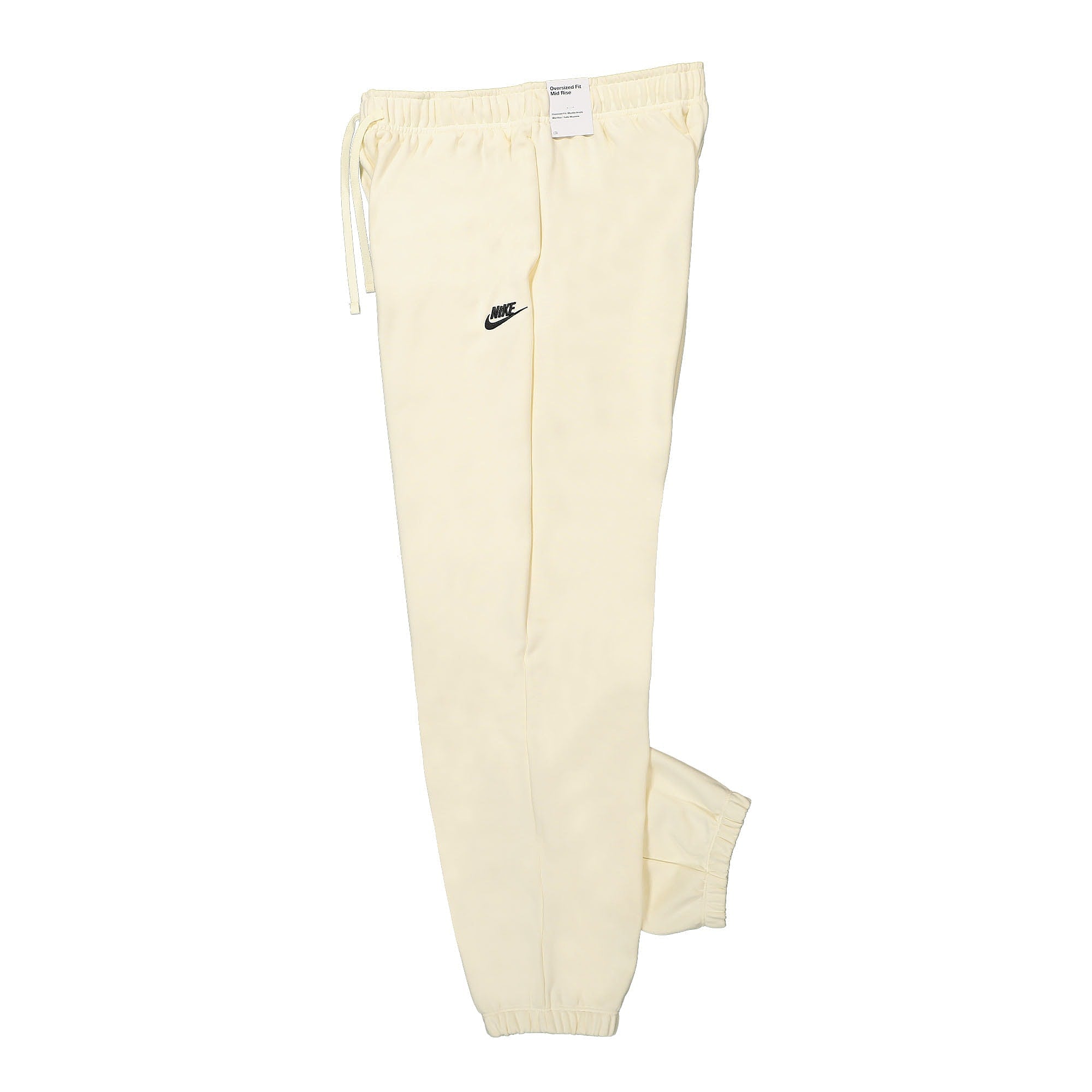 Nike W Club Fleece Mid-Rise Oversized Sweatpant Coconut Milk / Black Sweat & Track Pants Close-up | Overkill