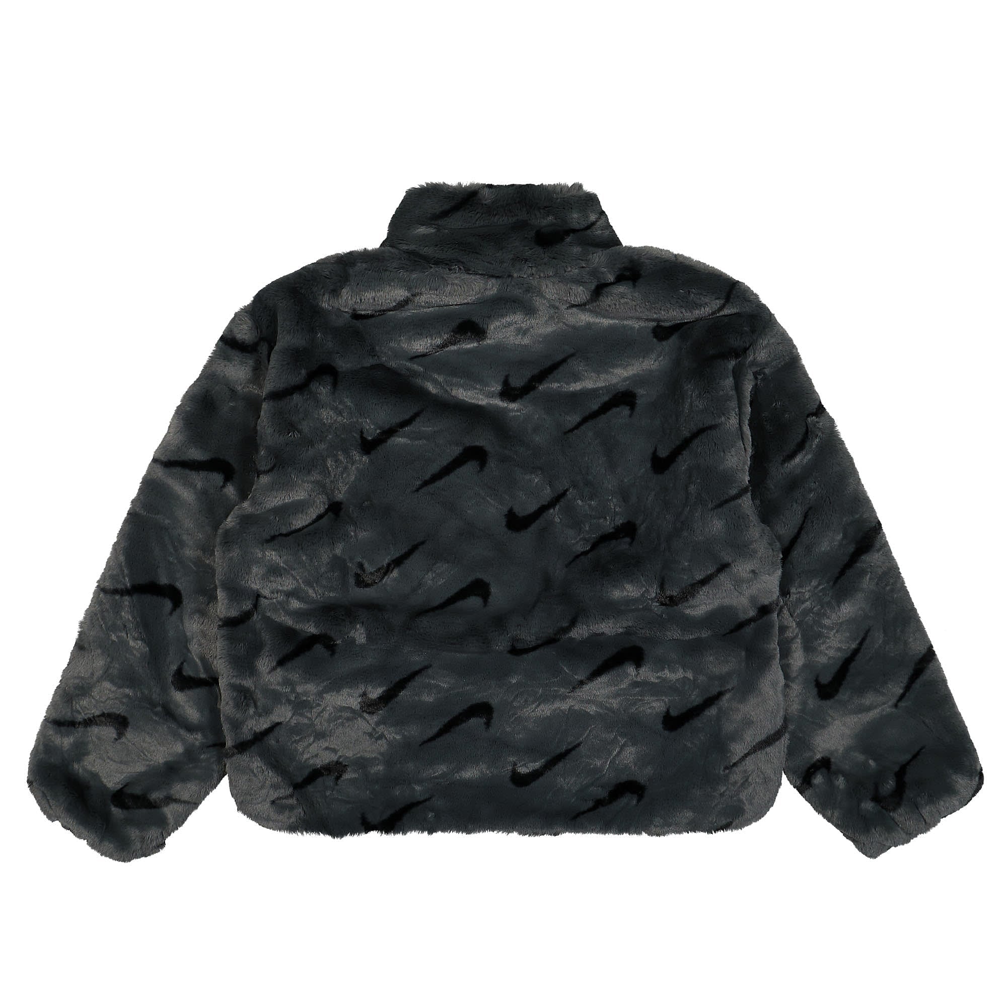 Nike Wmns Printed Faux Fur Jacket Dark Smoke Grey / Black / Black Jackets Material | Overkill