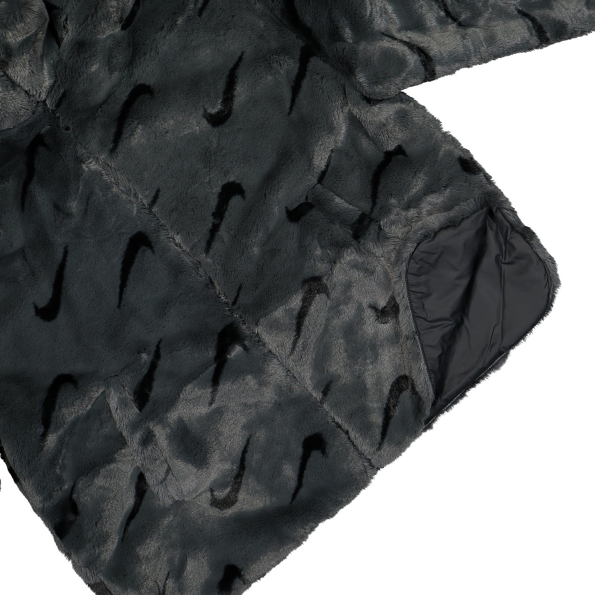 Nike Wmns Printed Faux Fur Jacket Dark Smoke Grey / Black / Black Jackets Detail view 1 | Overkill