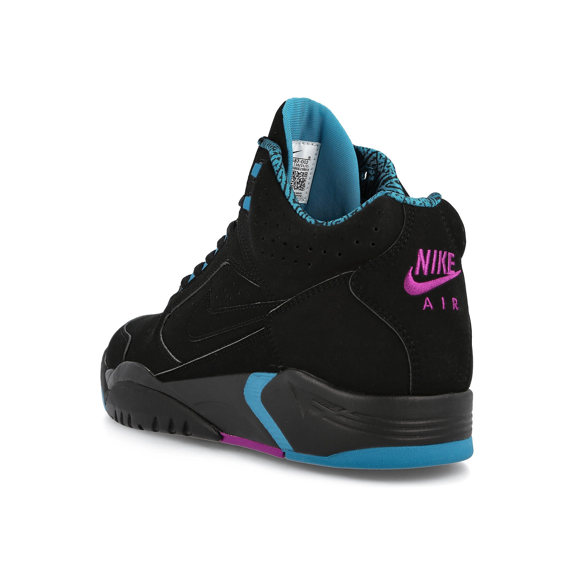 Nike air flight lite mid Black-Black - Cyber Teal - Red Plum Low Top Sneakers  Material | Overkill