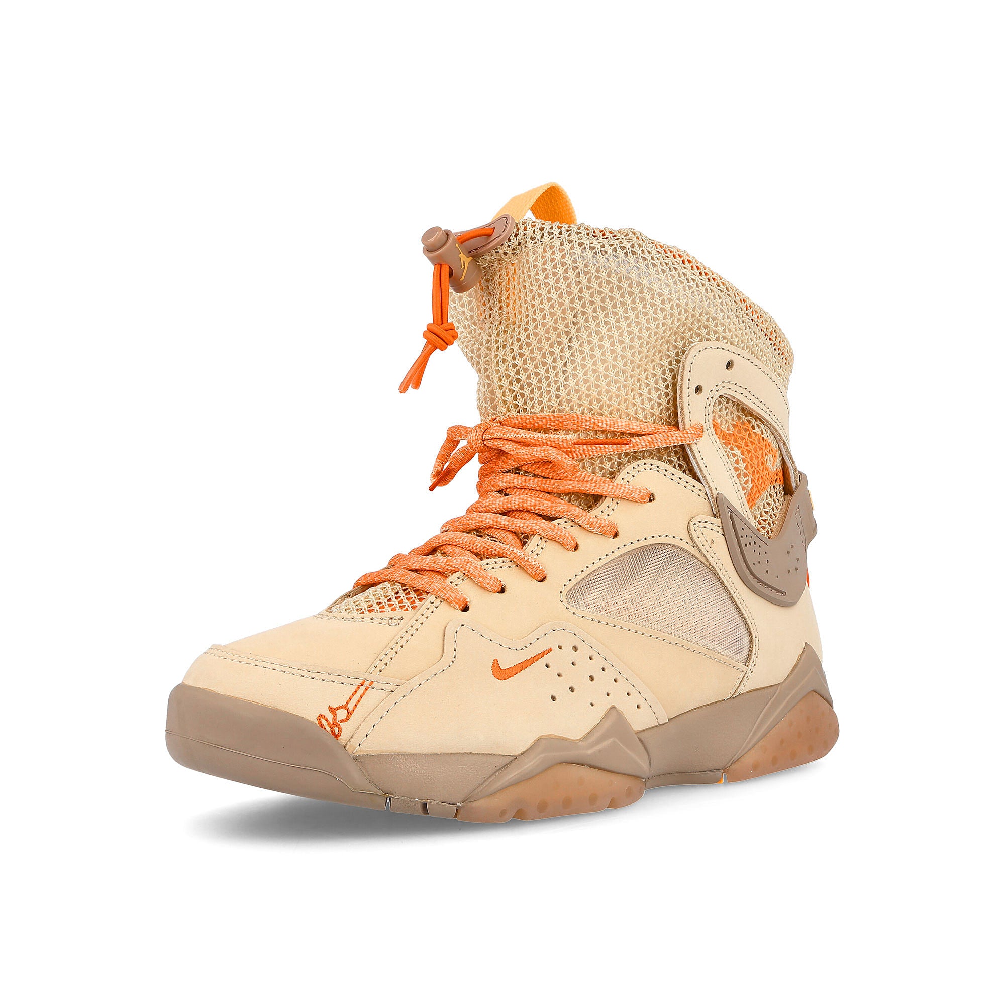 Jordan Bephies Beauty Supply x Wmns Air Jordan 7 Retro Sanddrift / Peach Cream - Malt - Turf Orange Sneakers  Close Up | Overkill
