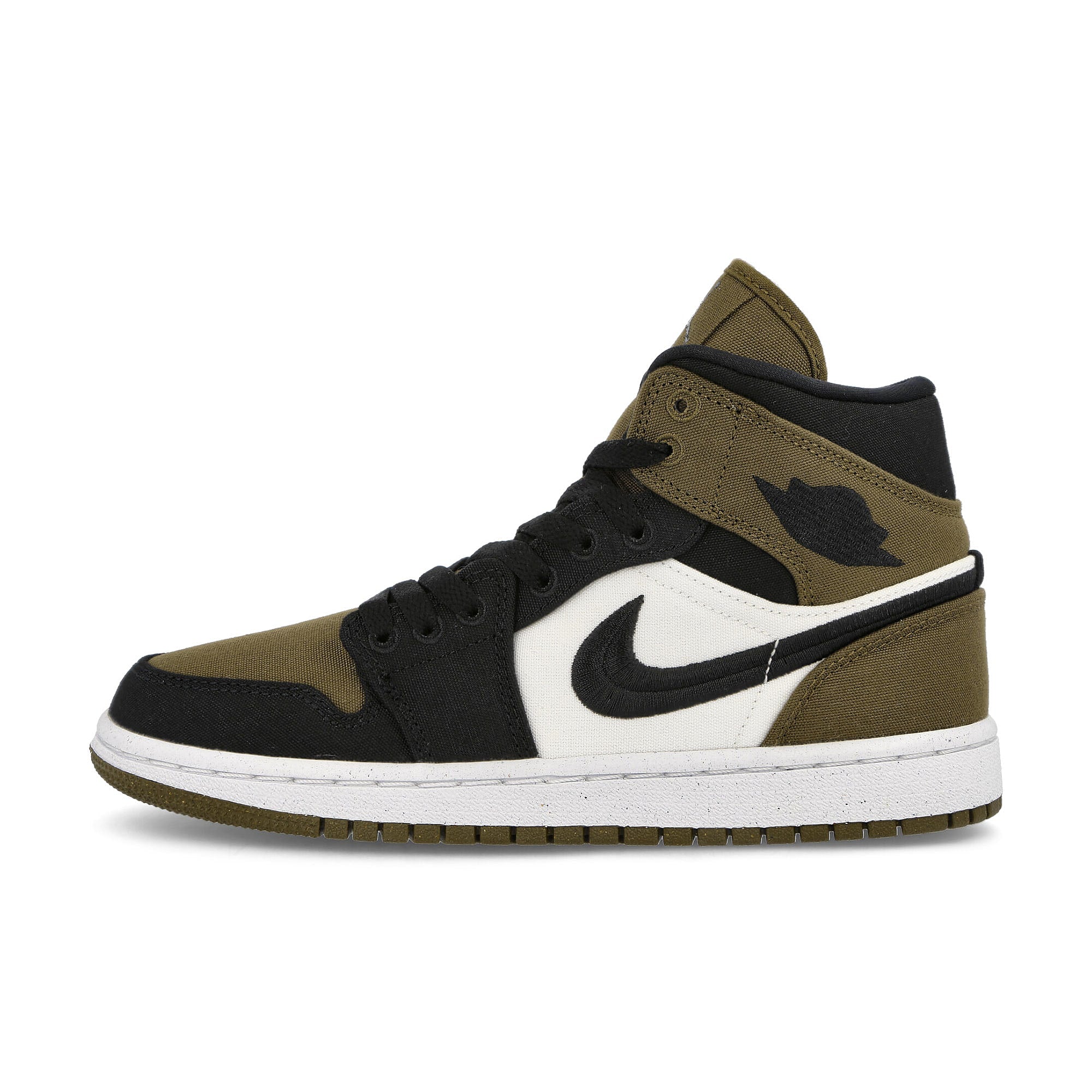 Jordan Wmns Air Jordan 1 Mid SE Light Olive / Black - Sail - White Sneakers DV0427 301 | Overkill