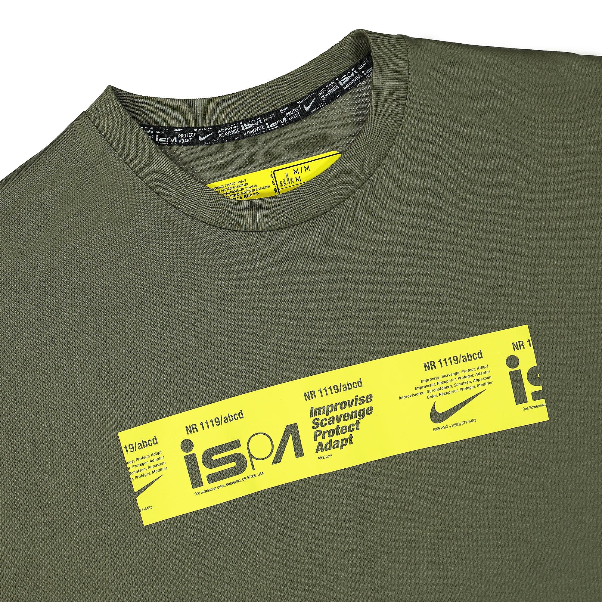 Nike NRG ISPA Graphic Tee Medium Olive T-Shirts Close-up | Overkill