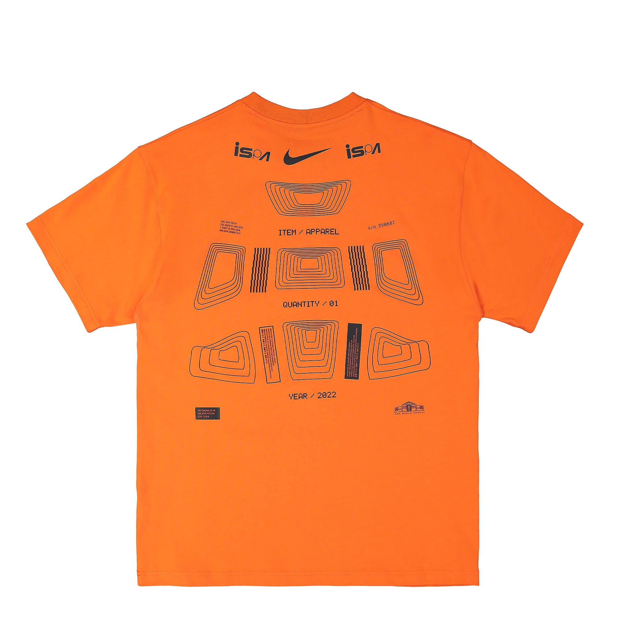 Nike NRG ISPA Graphic Tee Rush Orange T-Shirts Close-up | Overkill