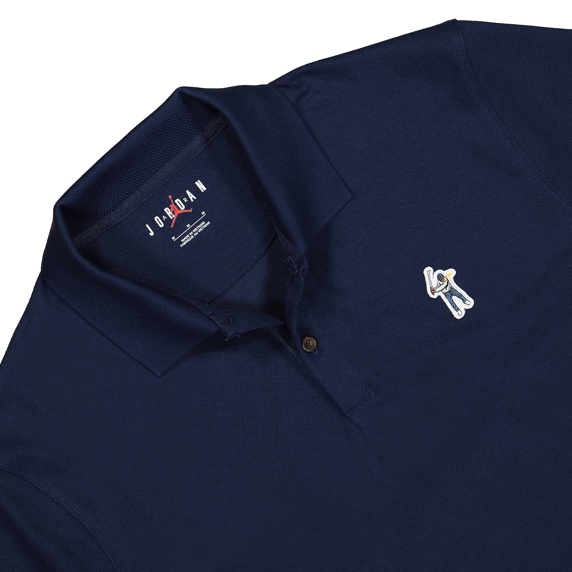 Jordan Eastside Golf x Air Jordan EG Polo Midnight Navy / White / Burnt Sunrise Polo Shirts Close-up | Overkill