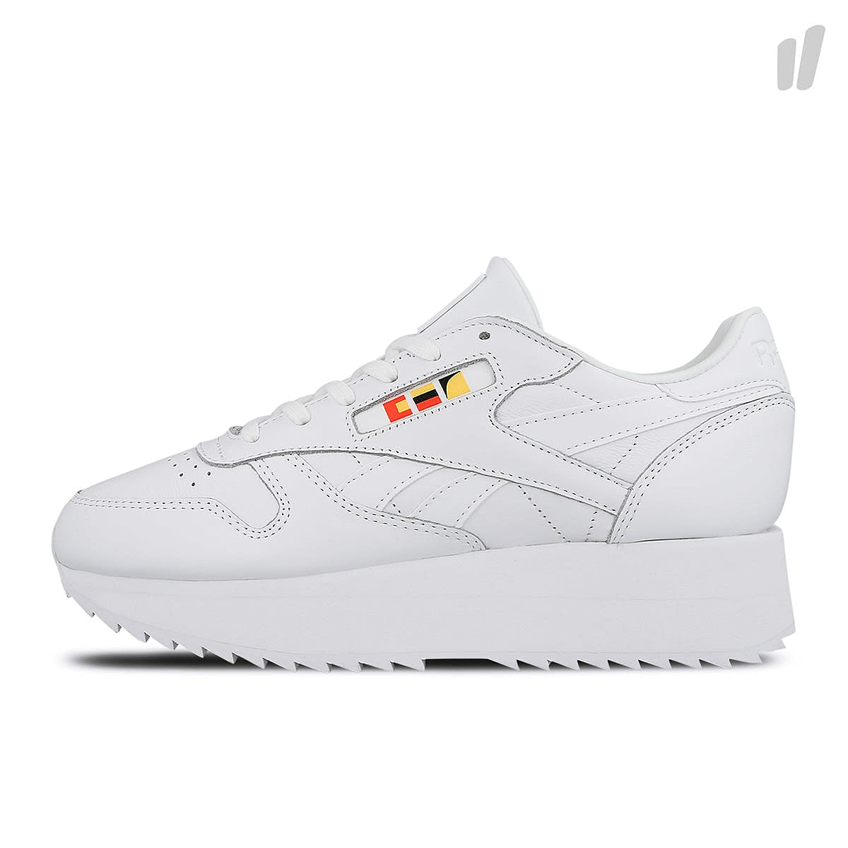 Reebok Gigi Hadid x Reebok Wmns Classic Leather Double White-Neon Red-Black-Gold Sneakers DV5391 | Overkill