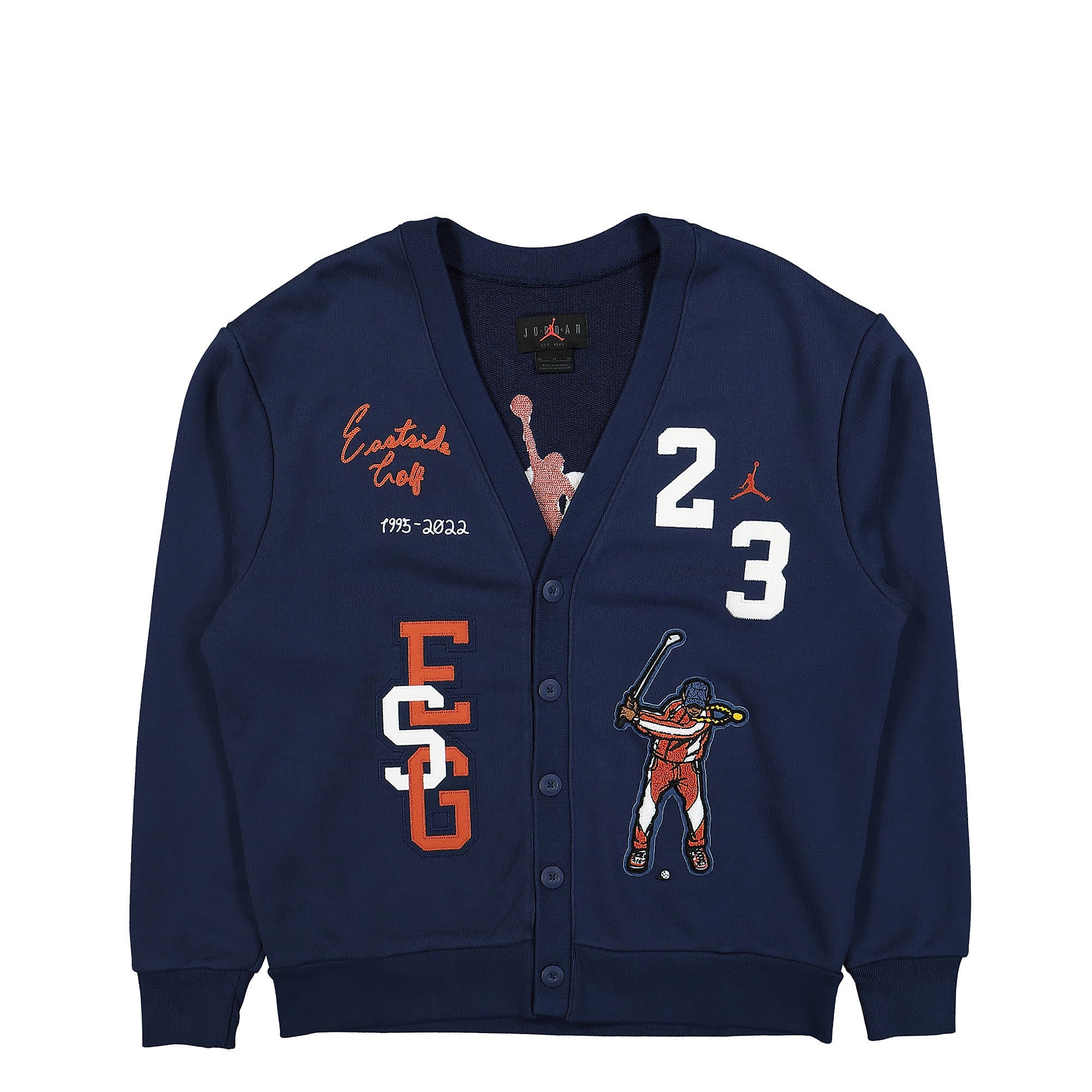 Jordan EG Cardigan Midnight Navy / White / Burnt Sunrise Cardigans DV5430 410 | Overkill