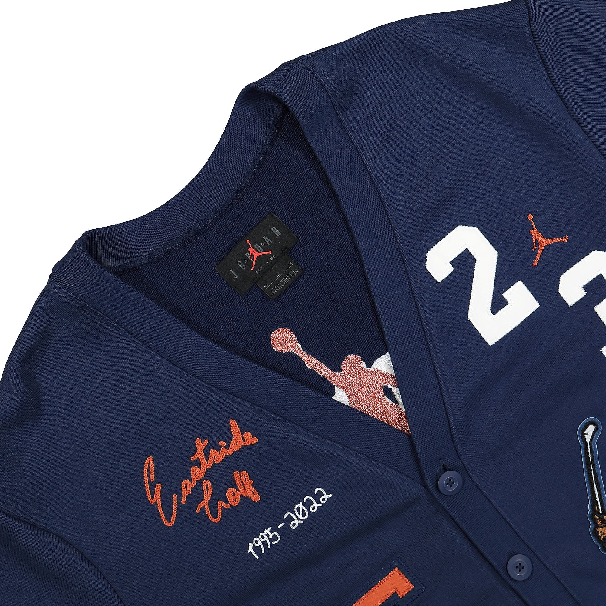 Jordan EG Cardigan Midnight Navy / White / Burnt Sunrise Cardigans Material | Overkill