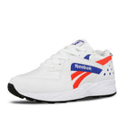 Reebok pyro White-Neon Red-Cobalt-Black Sneakers  Close Up | Overkill