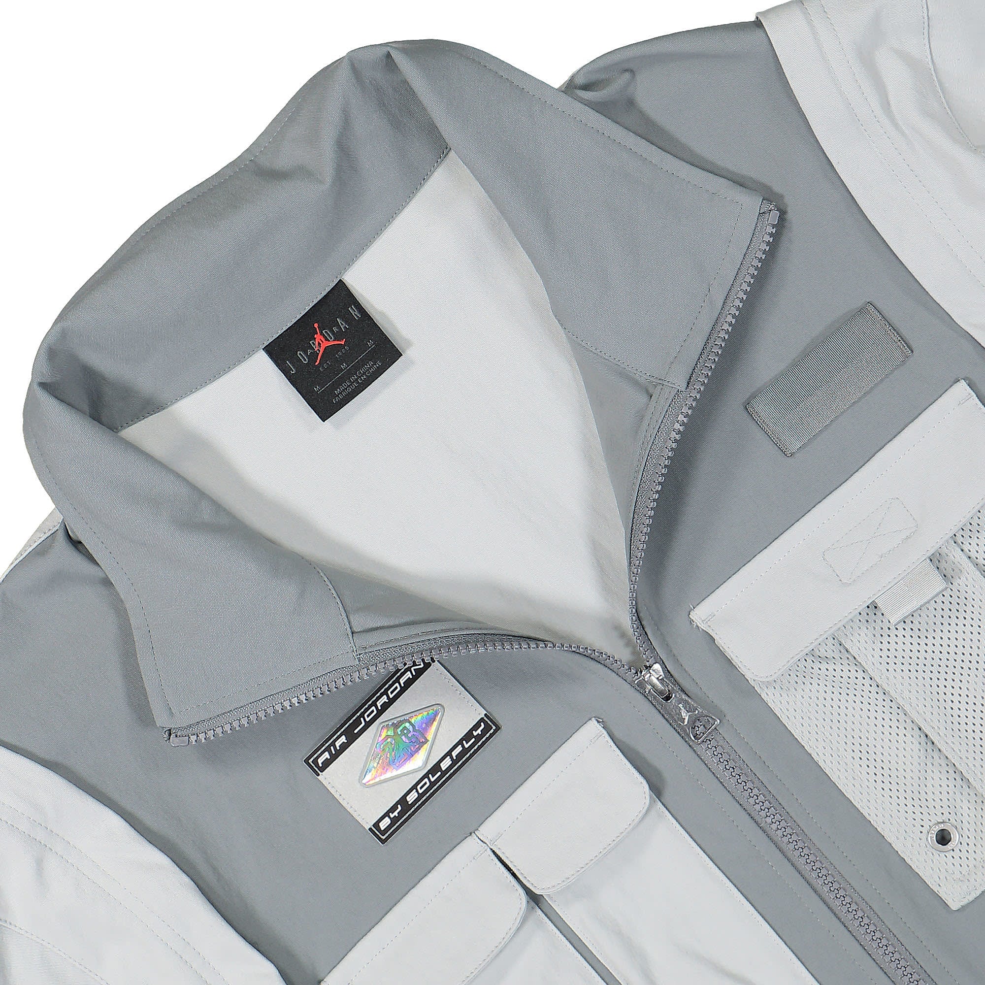 Jordan SoleFly x Air Jordan Jacket Light Smoke Grey / Smoke Grey Jackets Close-up | Overkill