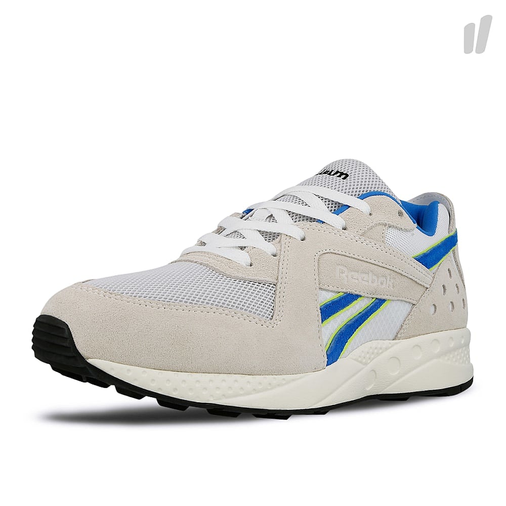 Reebok Adsum x Reebok Pyro Classic White-Blue-Lime-Original Low Top Sneakers  Close Up | Overkill