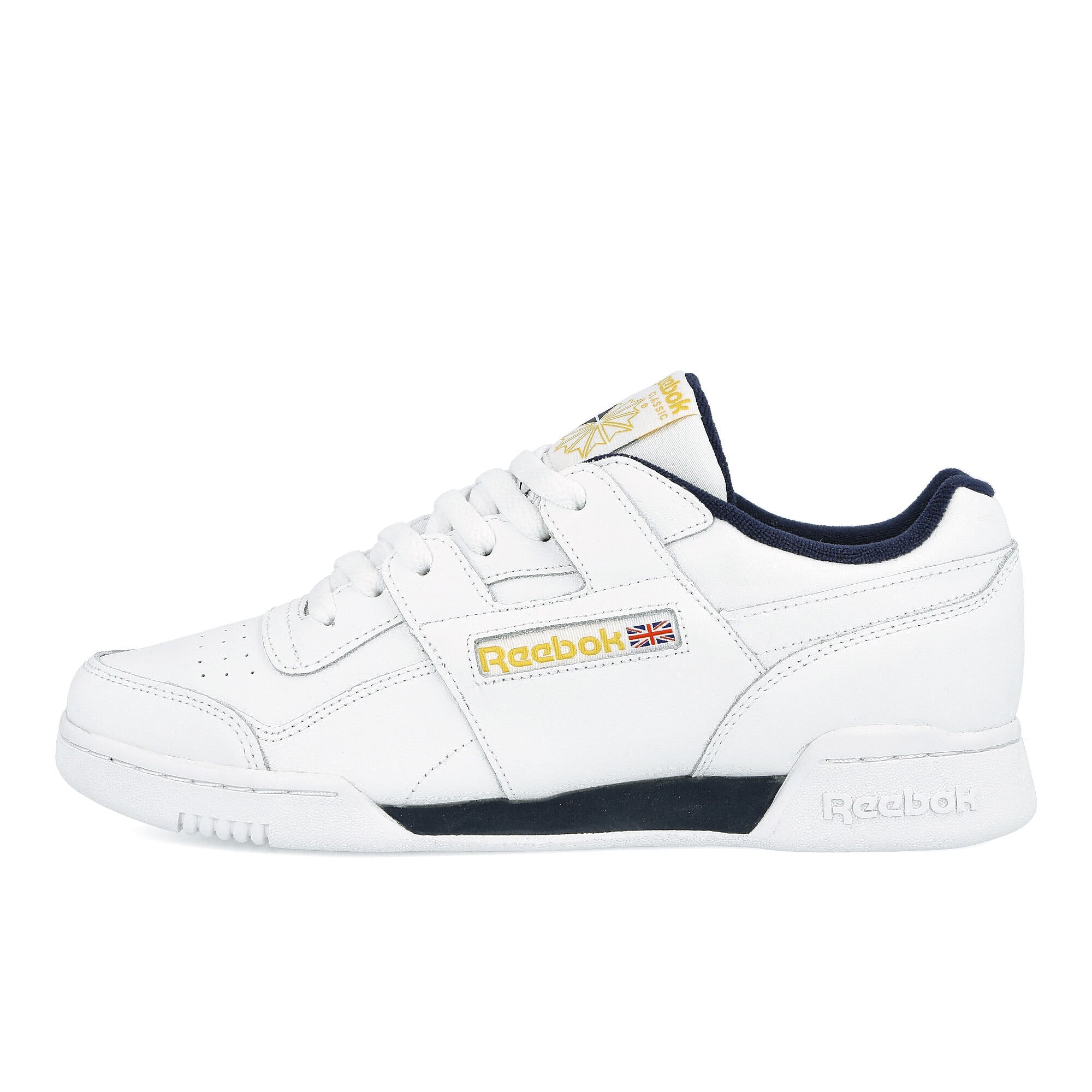 Reebok workout plus mu White-Collegiate Navy-Toxic Yellow Sneakers DV8749 | Overkill