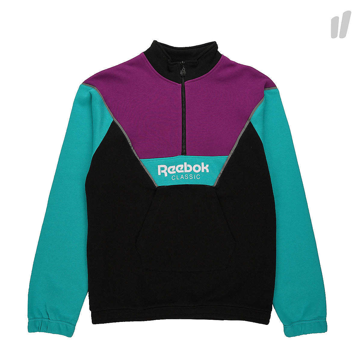 Reebok Classic Half Zip Cover Up Solid Teal Sweatshirts DX0135 | Overkill