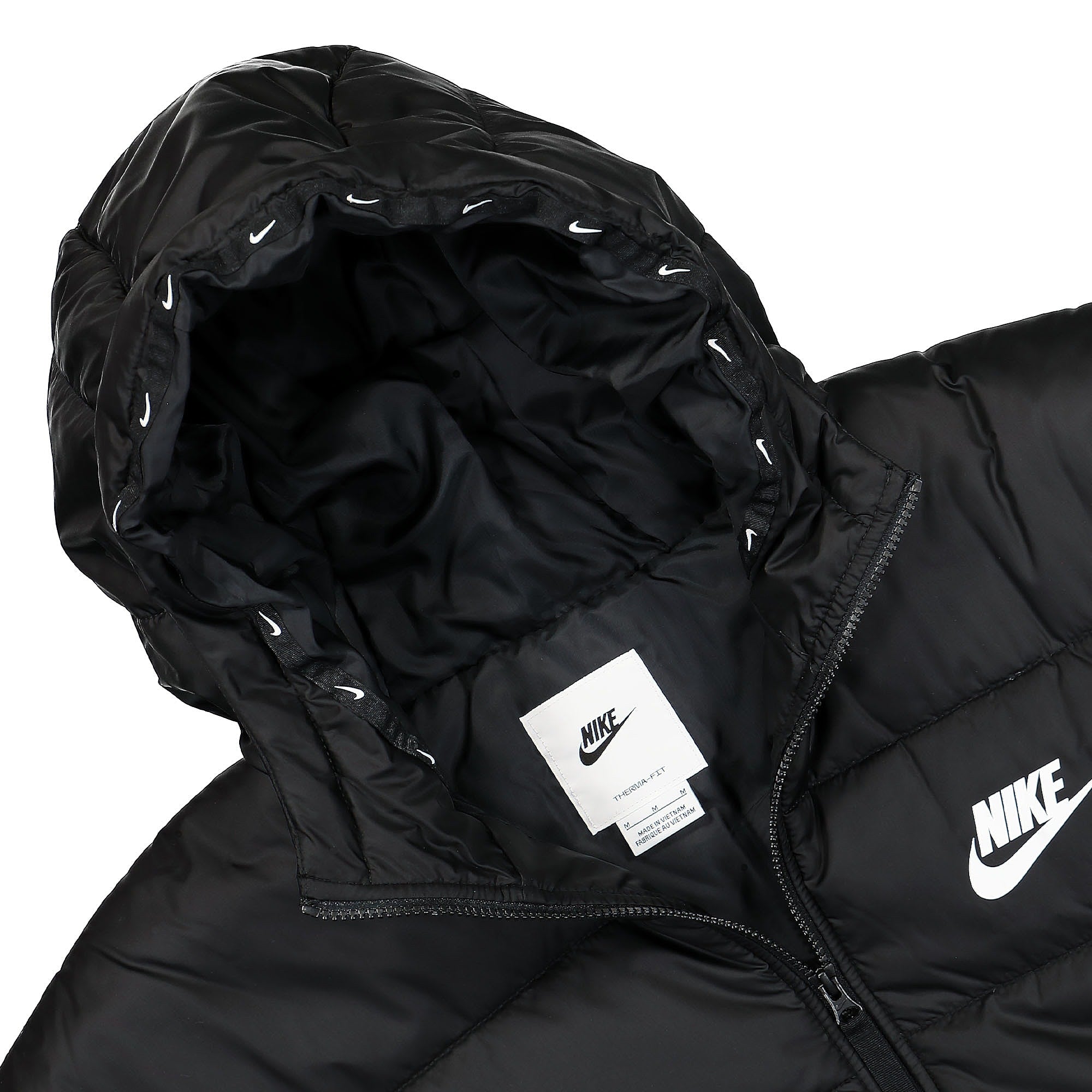Nike Wmns NSW Therma-Fit Repel Hooded Jacket Black / Black / White Jackets Close-up | Overkill