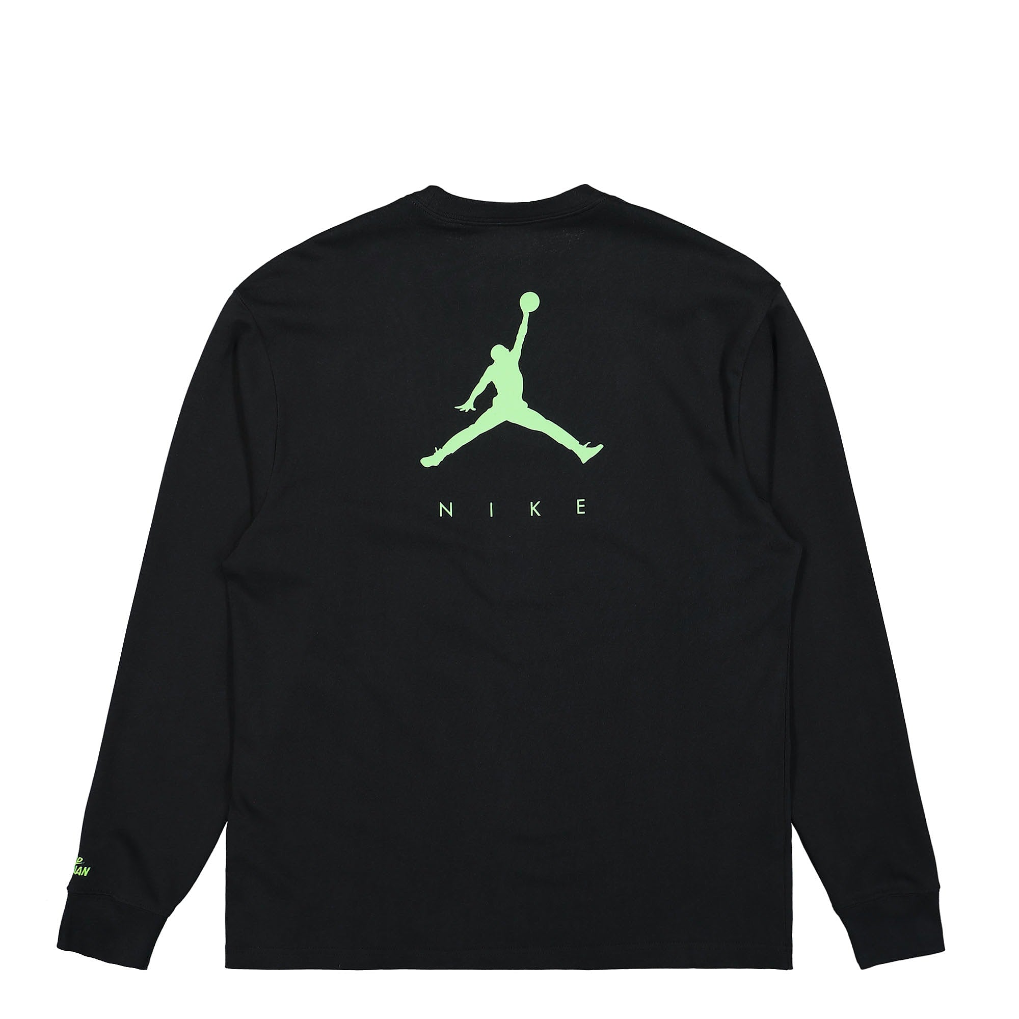 black and electric green jordan shirt