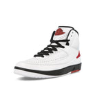 Jordan Air Jordan 2 Retro White-Varsity Red - Black Mid Top Sneakers  Close Up | Overkill