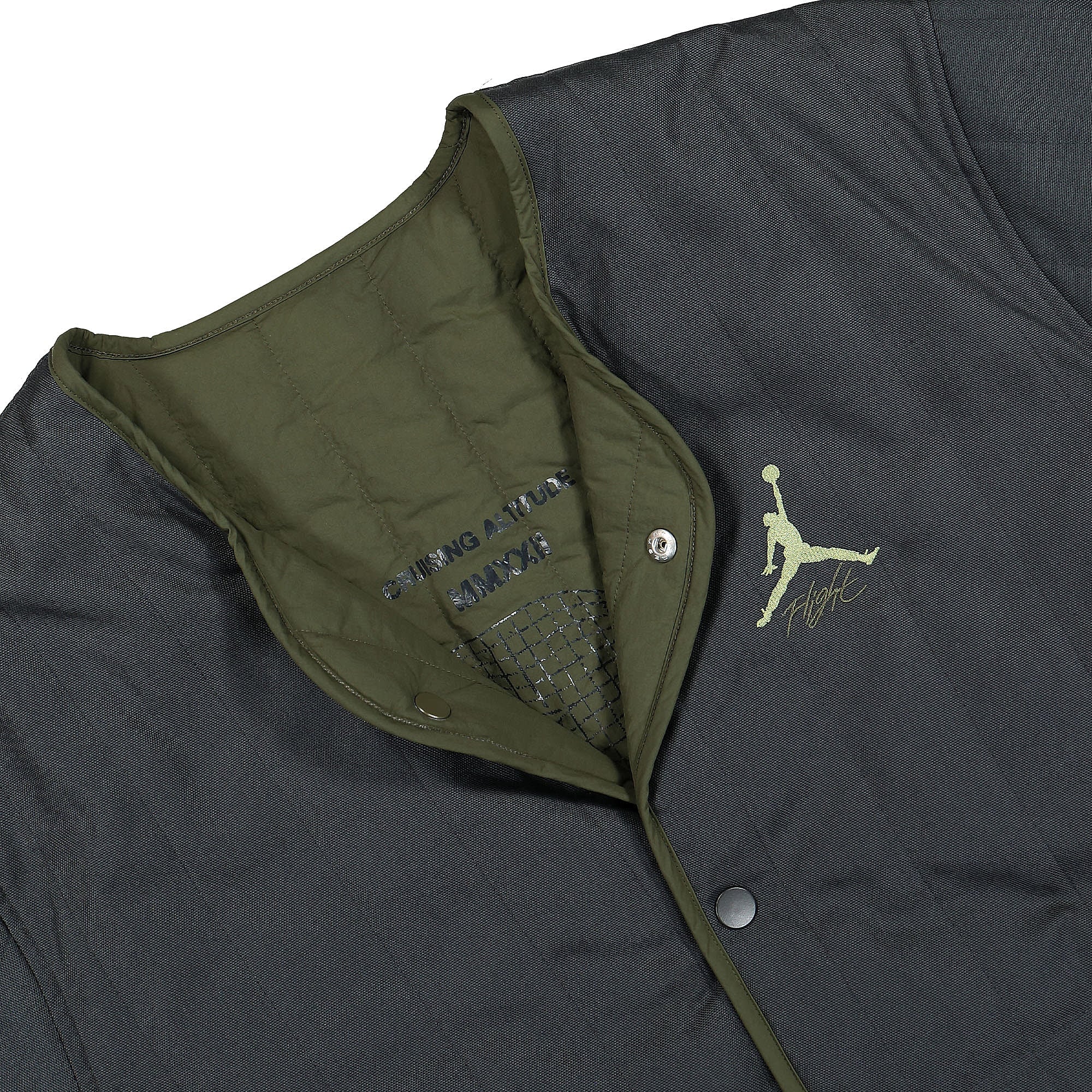 Jordan Air Jordan Flight Heritage Liner Jacket Off Noir / Cargo Khaki Jackets Close-up | Overkill