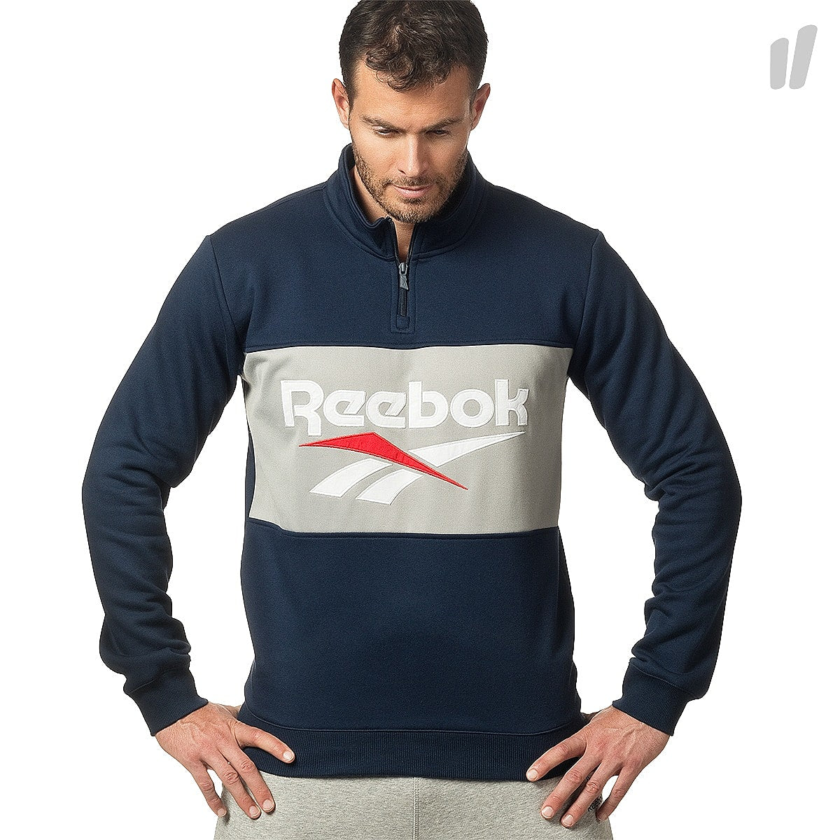 Reebok Classic Vector 1/4 Zip Navy Sweatshirts DY1120 | Overkill