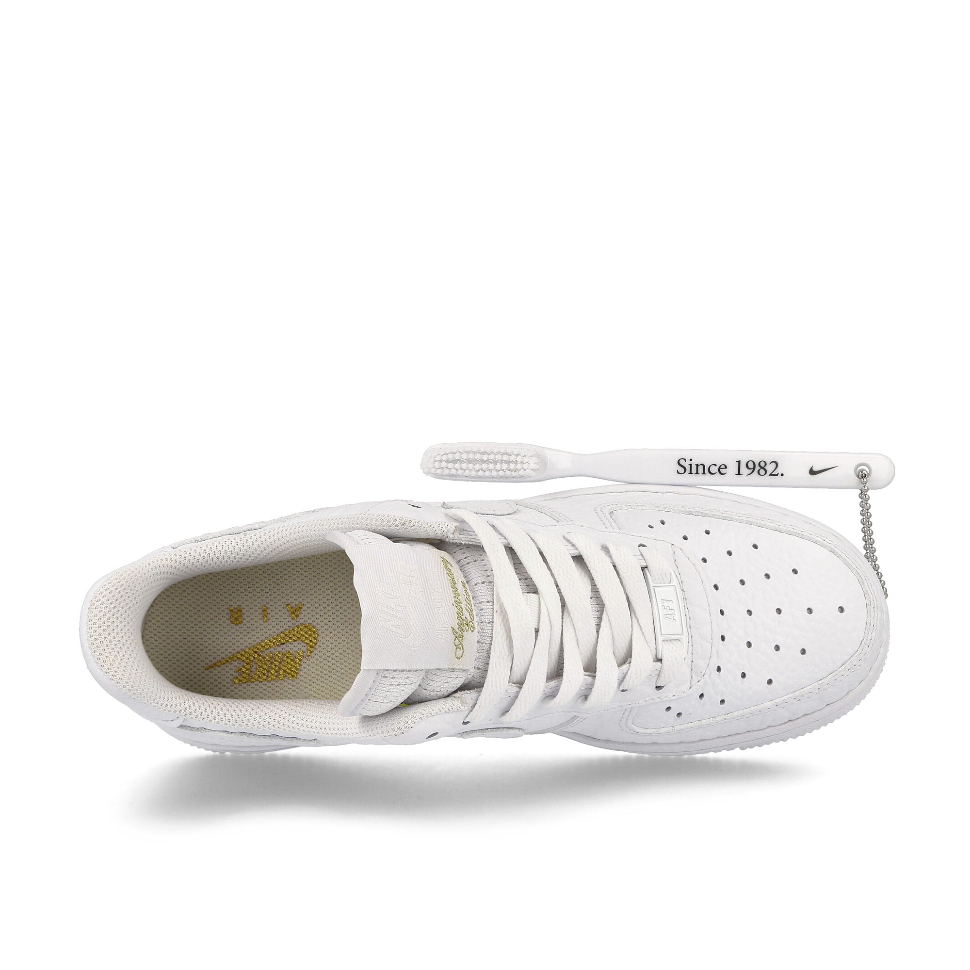 Nike Wmns Air Force 1 07 White-White - Metallic Gold - Summit White Sneakers  Detailfoto | Overkill