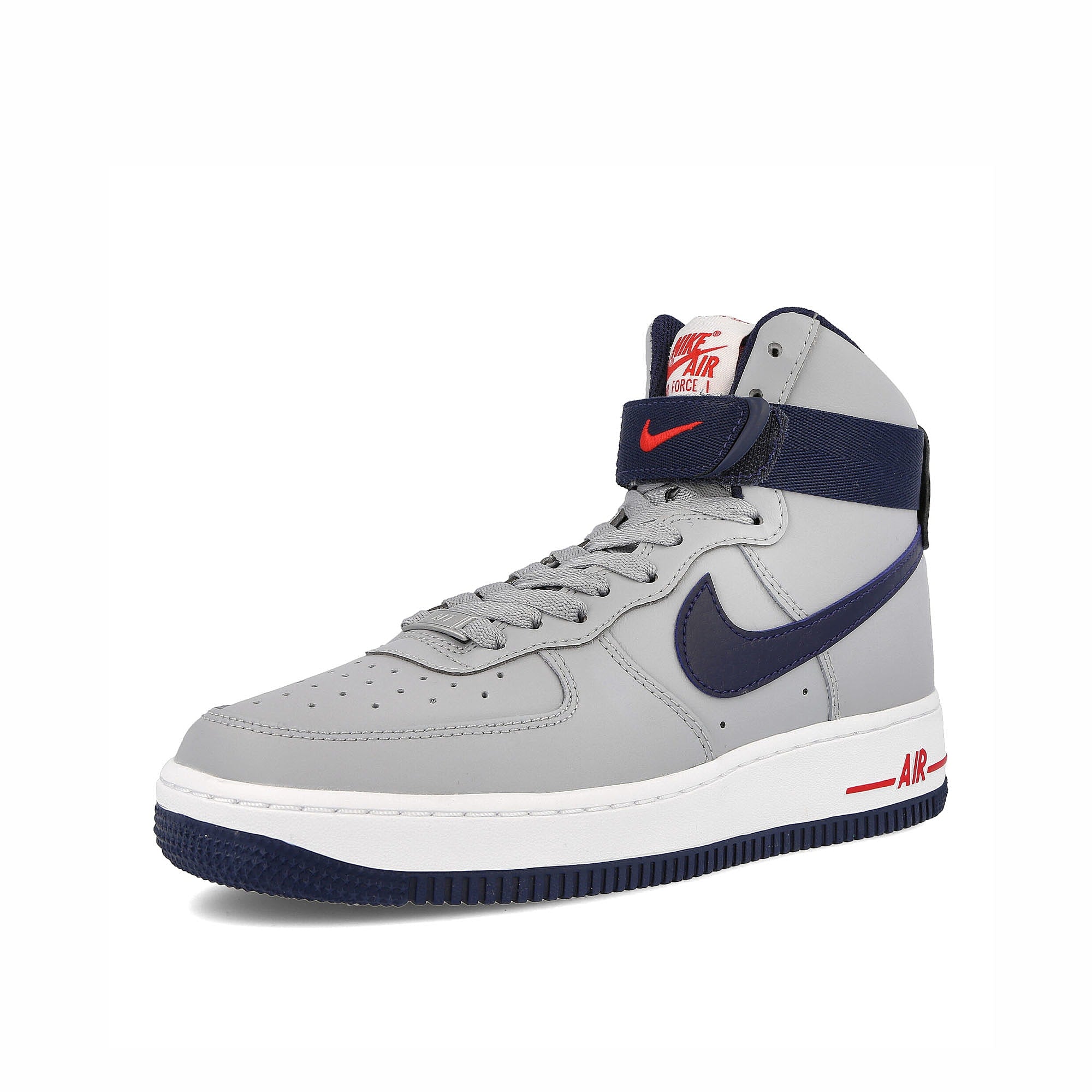 Nike wmns air force hi qs Wolf Grey / College Navy - University Red High Top Sneakers  Close Up | Overkill