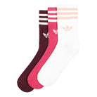 adidas Mid Cut Crew Socks 3 Pairs Maroon / White Socks ED9396 | Overkill