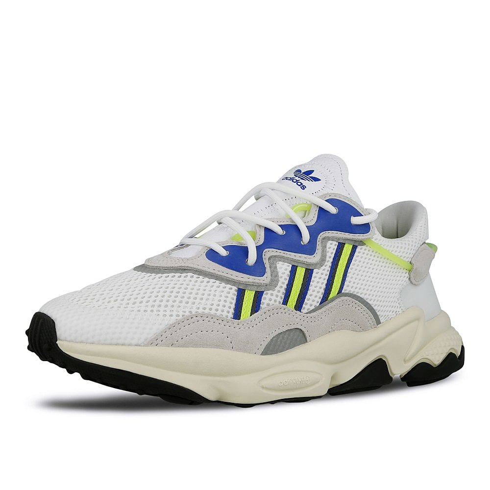 adidas ozweego Footwear White-Grey One-Solar Yellow Sneakers  Close Up | Overkill