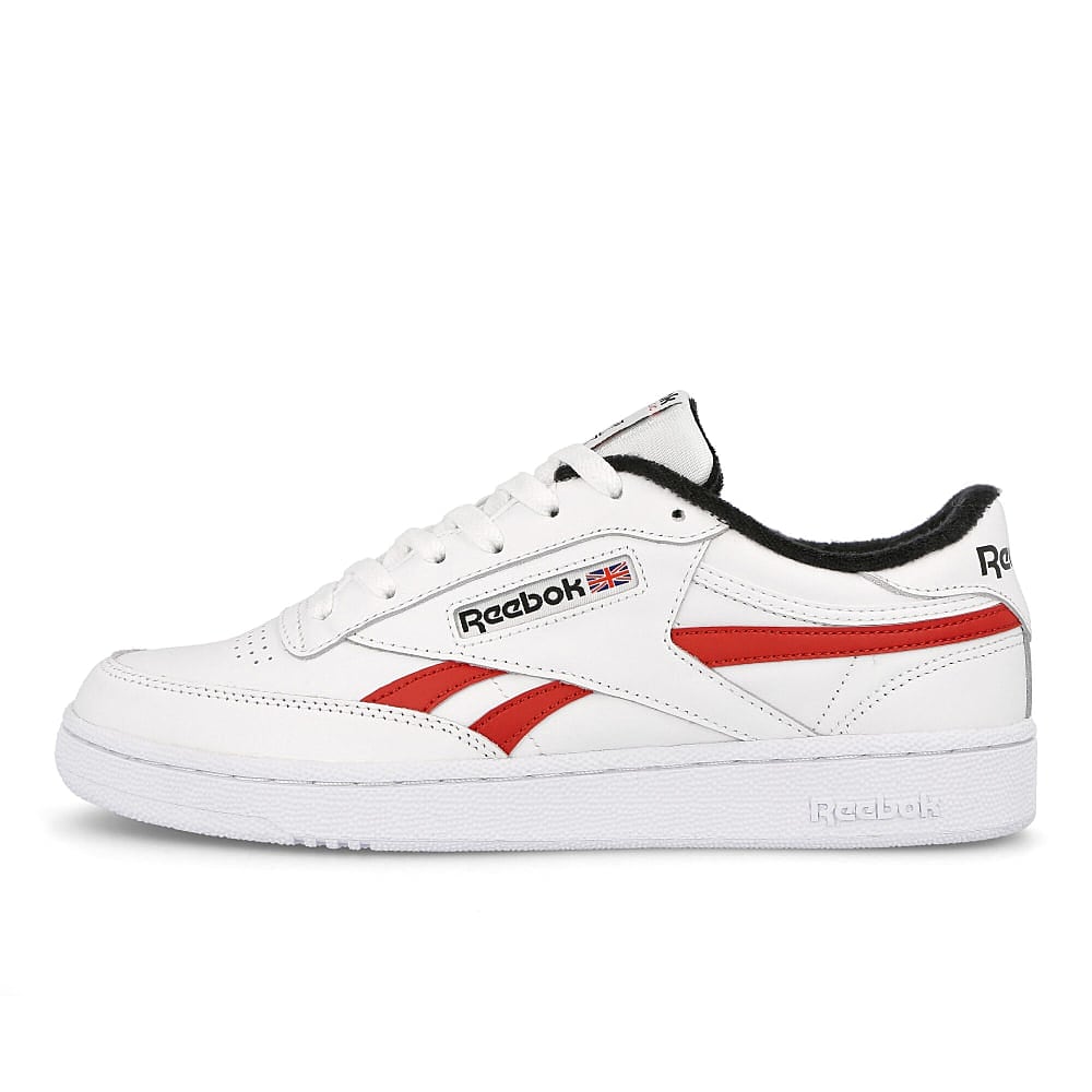 Reebok club c revenge mu White-Black-Red Low Top Sneakers EF3220 | Overkill