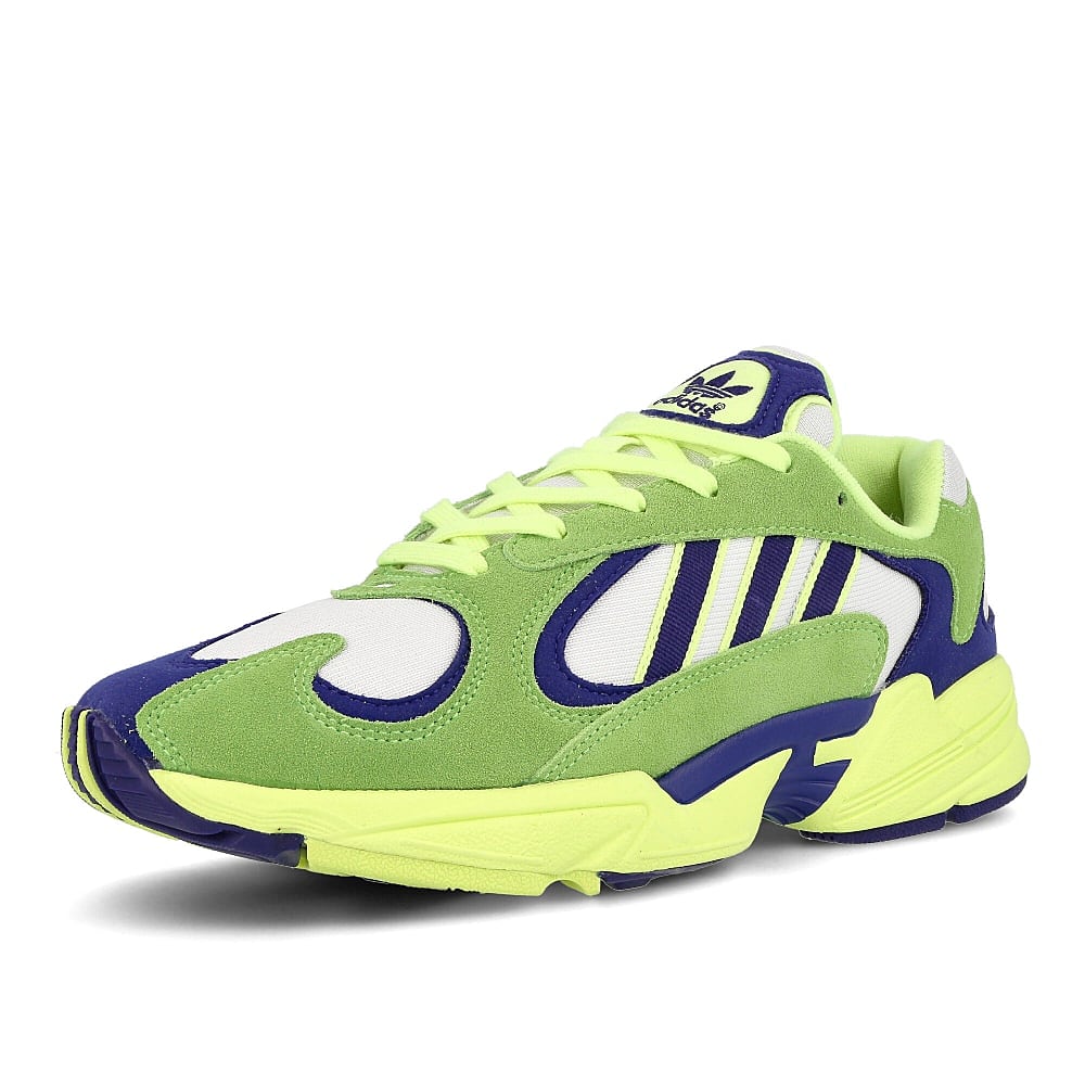 adidas yung-1 Solar Green-Real Purple S18-Hi-Res Yellow Sneakers  Close Up | Overkill