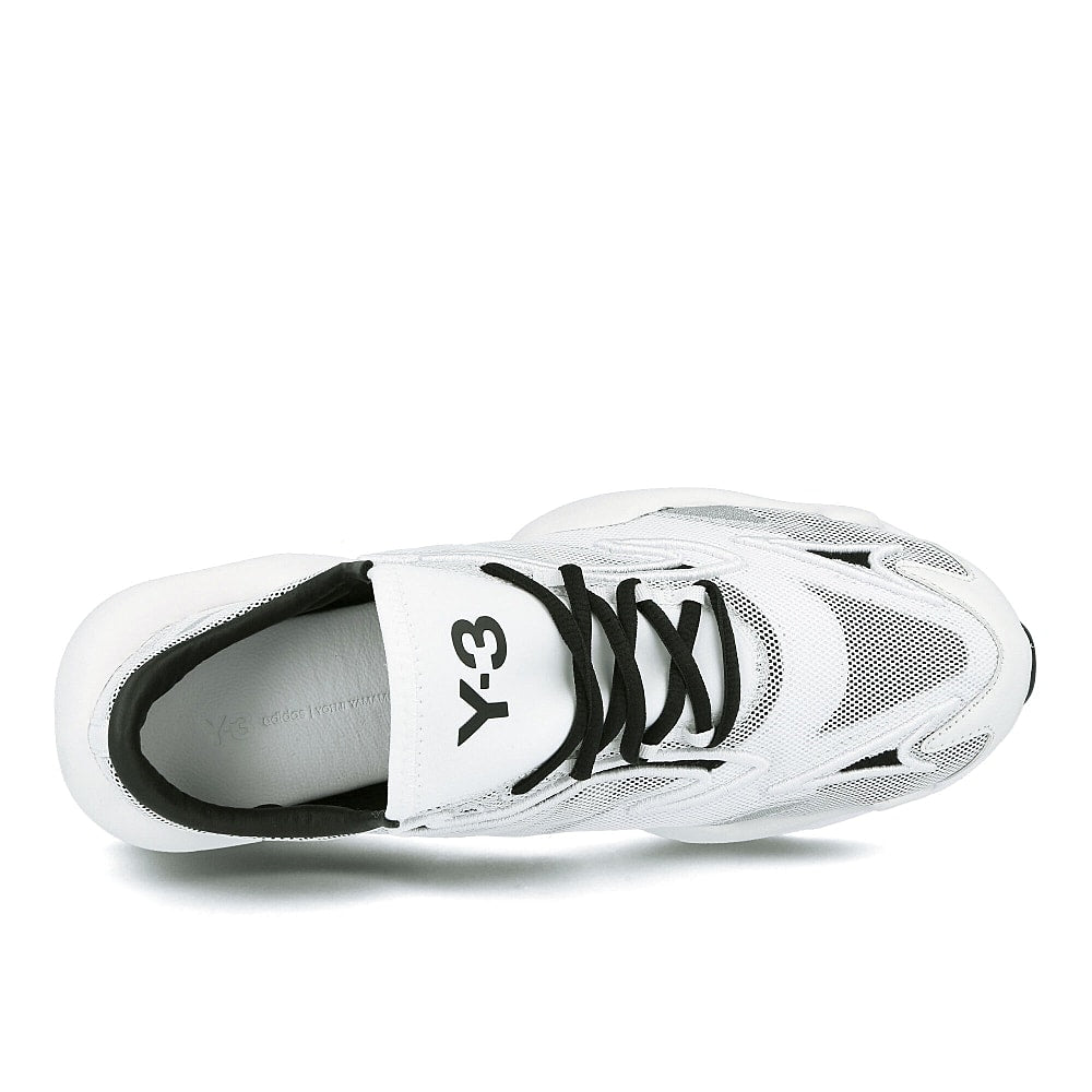 Y-3 ren Running White-Black-Silver Metallic Sneakers  Detailfoto | Overkill