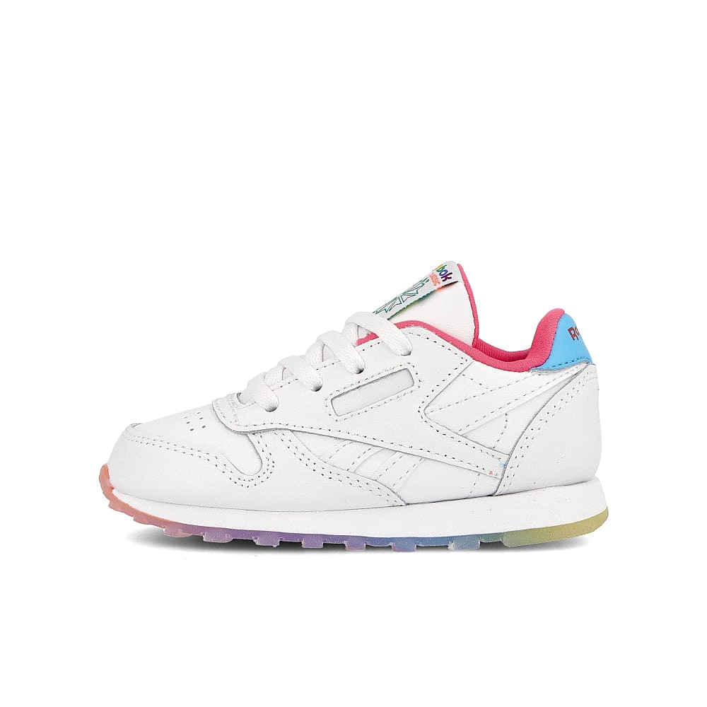 Reebok classic leather infants White / Neon Blue / Solar Yellow  EH2830 | Overkill