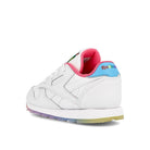 Reebok classic leather infants White / Neon Blue / Solar Yellow  Close-up | Overkill
