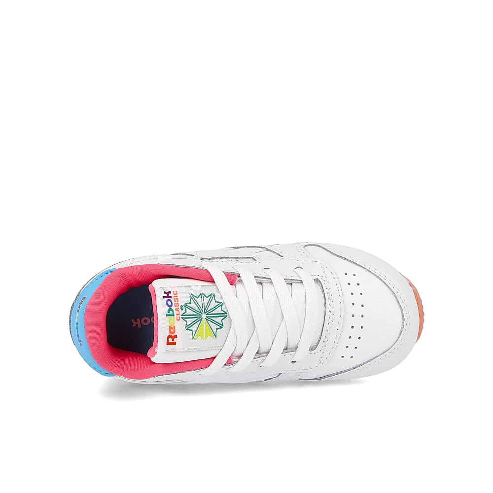Reebok classic leather infants White / Neon Blue / Solar Yellow  Detail view 1 | Overkill