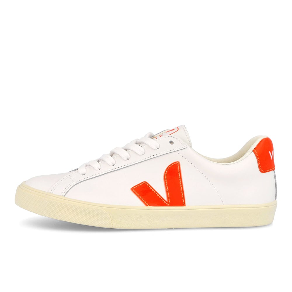 Veja wmns esplar logo leather Extra White / Orange Fluo  EO022213A | Overkill