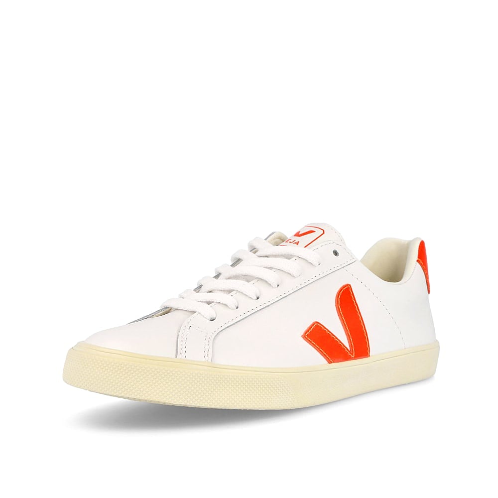 Veja wmns esplar logo leather Extra White / Orange Fluo  Detailfoto | Overkill