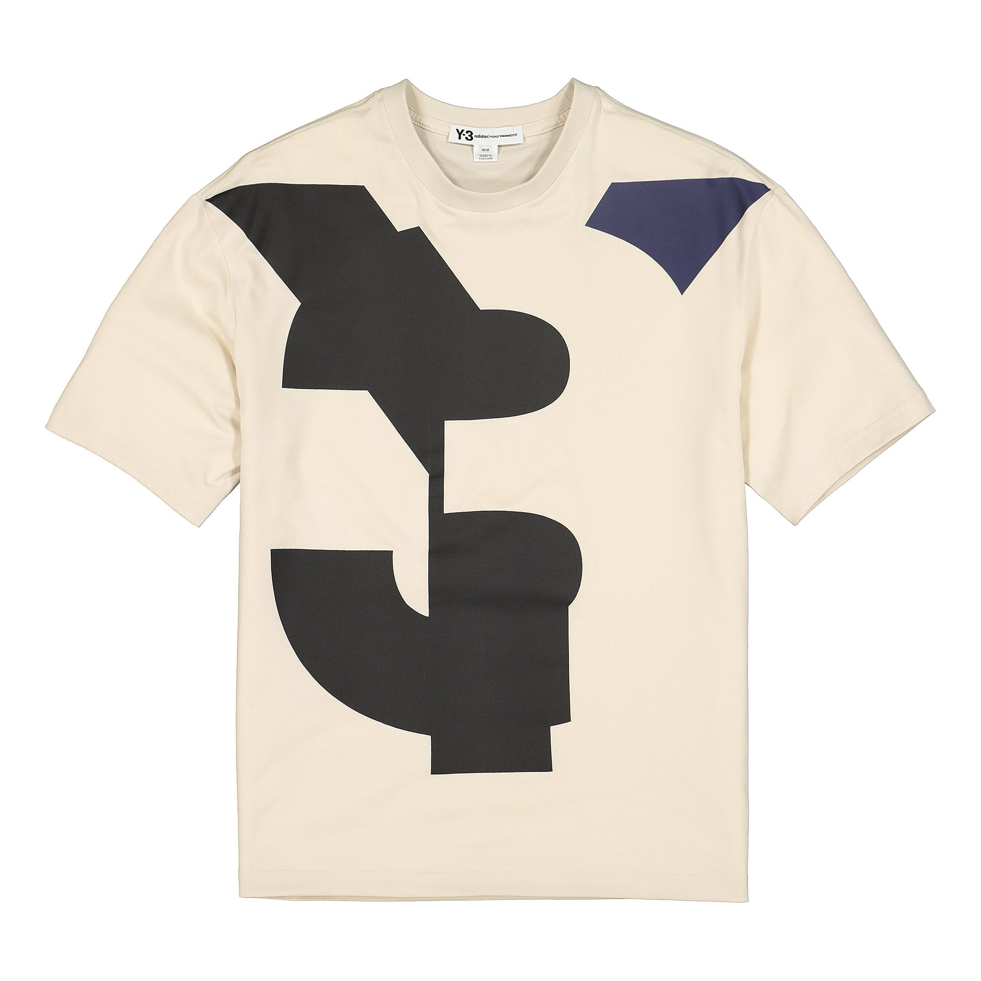 Y-3 Varsity Tee Ecru / Black / Yohji Blue T-Shirts FJ0334 | Overkill