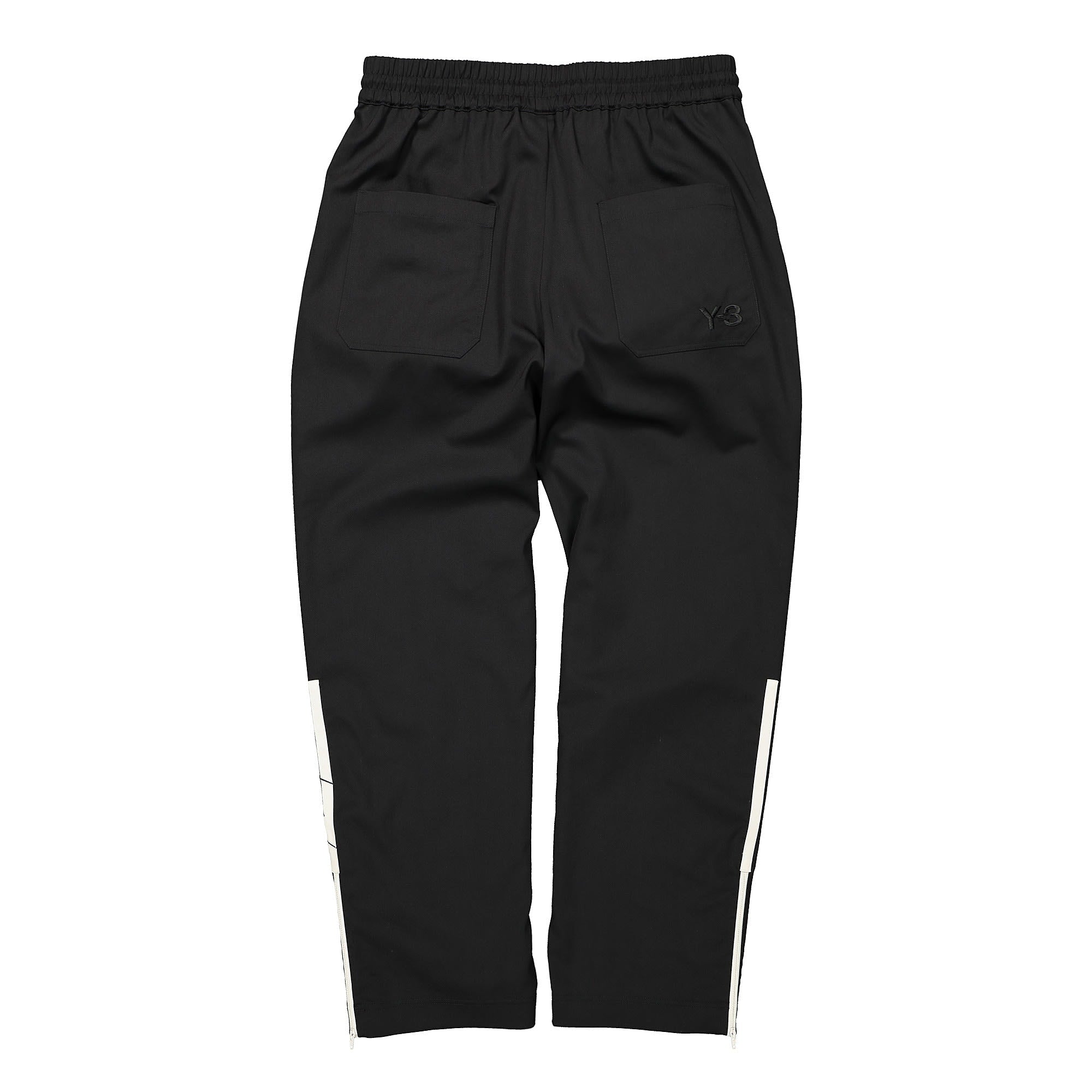 Y-3 M 3 STP Wool Satin Wide Pant Black / Ecru / Black Sweat & Track Pants Material | Overkill