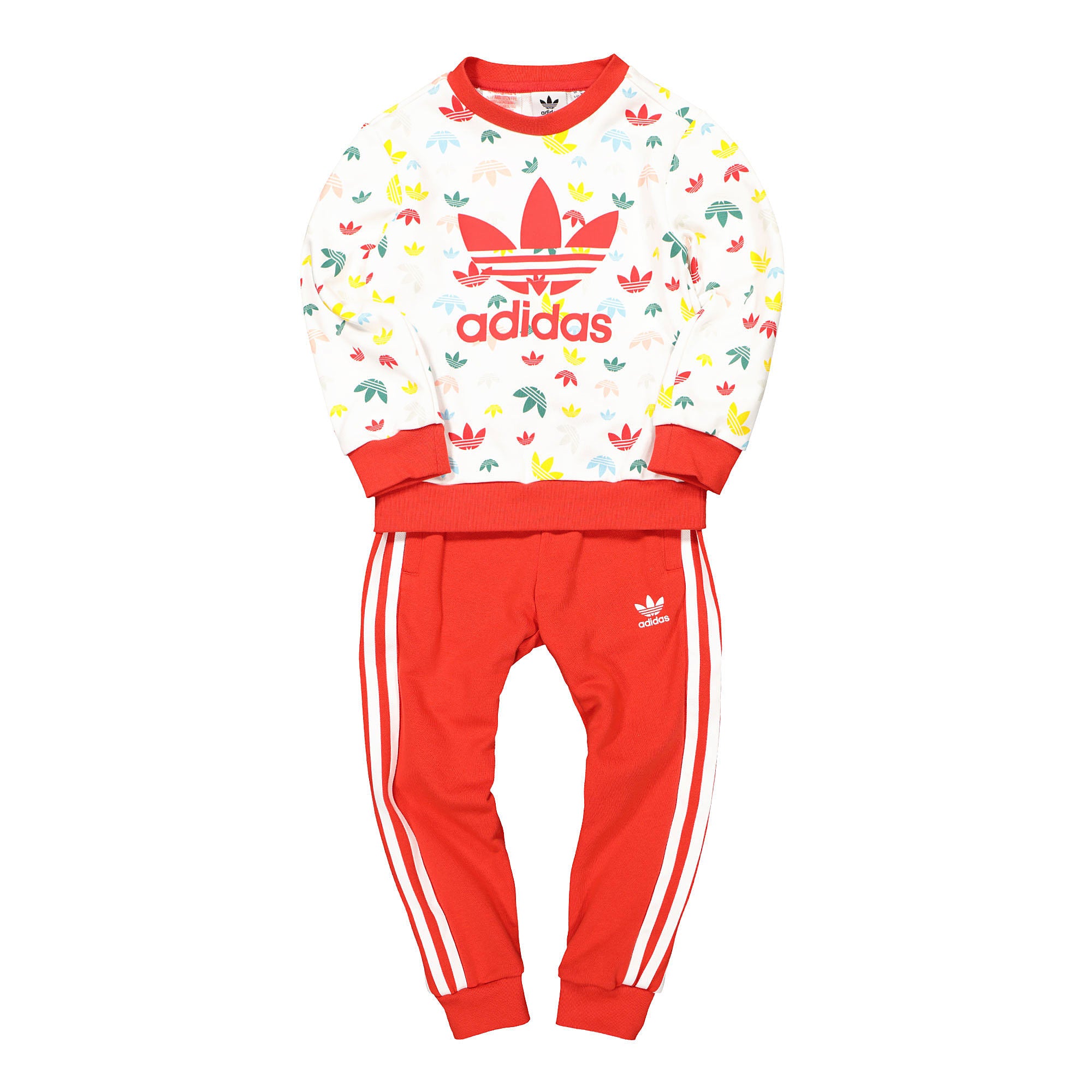 adidas Kids Crew Set White / Multicolor / Red Sweatshirts FM4946 | Overkill