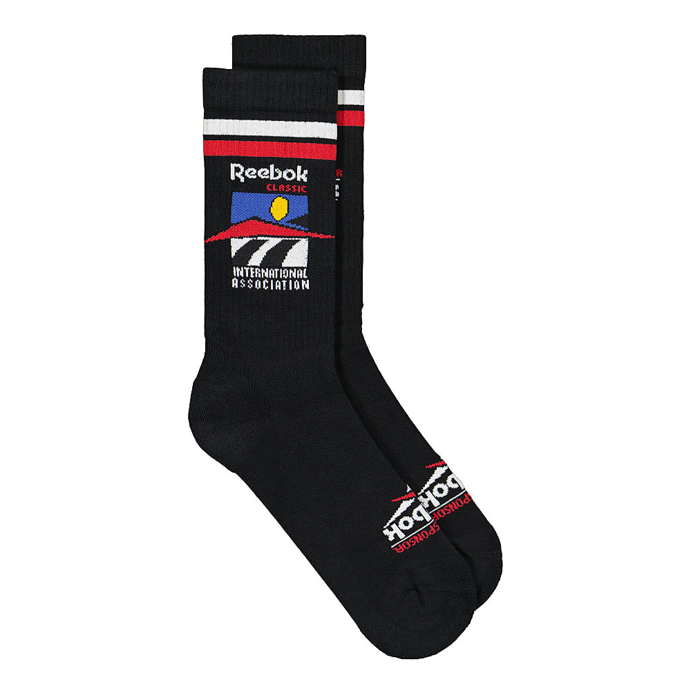 Reebok Classic Graphic International Association Crew Socks Black Socks FN3335 | Overkill