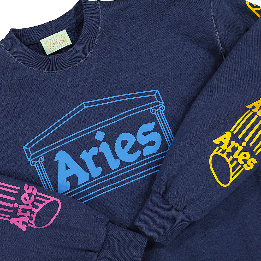 Aries Column Sweatshirt Blue Sweatshirts Close-up | Overkill