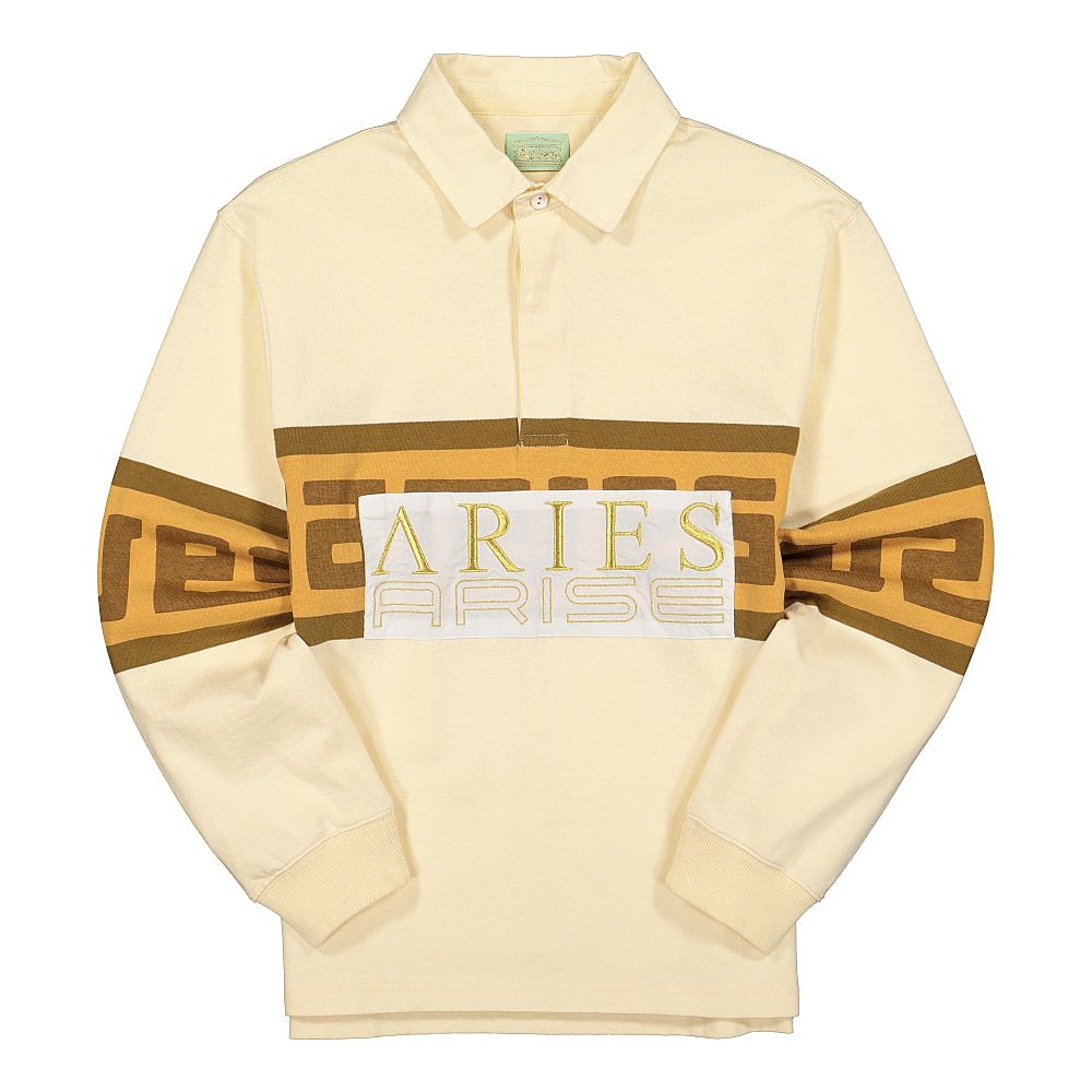 Aries Meandros Rugby Shirt Beige Shirts FRAR40214 | Overkill