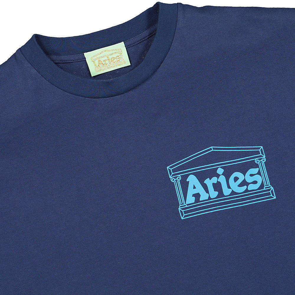Aries Temple SS Shirt Blue T-Shirts Close-up | Overkill