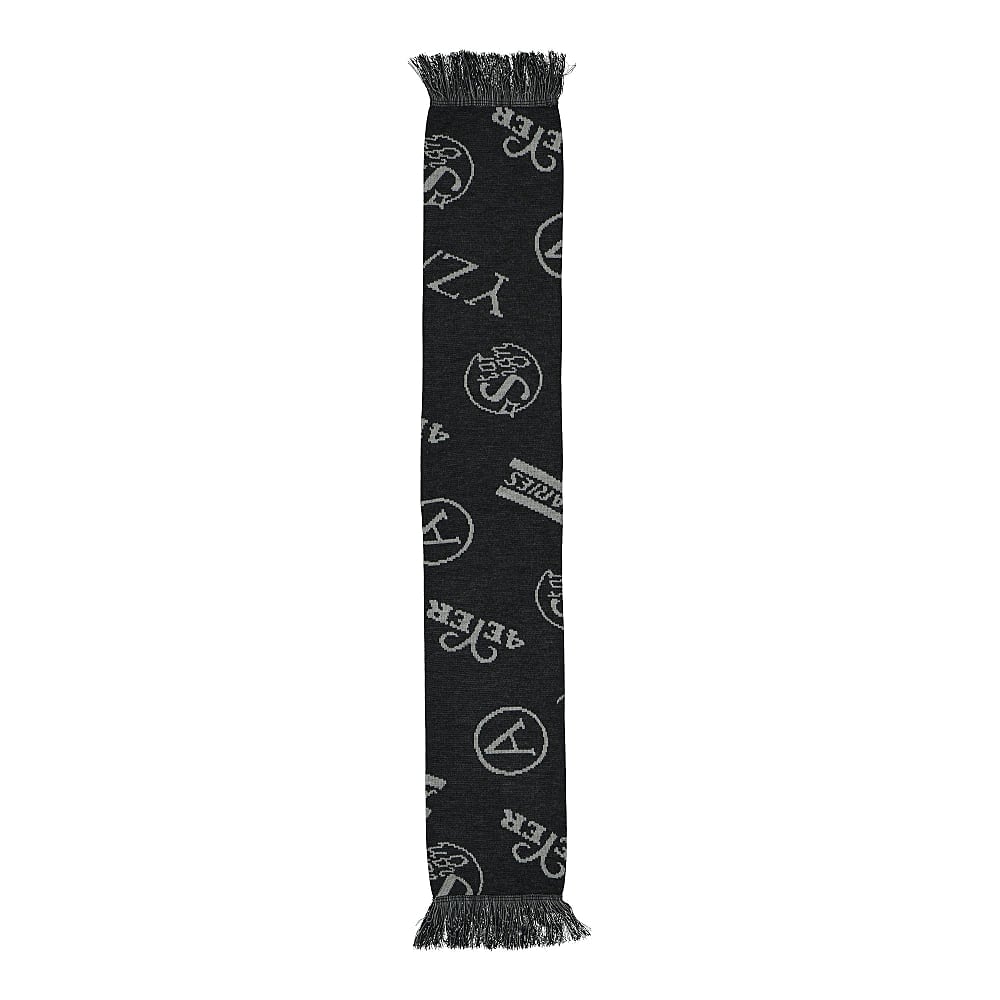 Aries Monogram Scarf Black / Grey Scarves  Material | Overkill