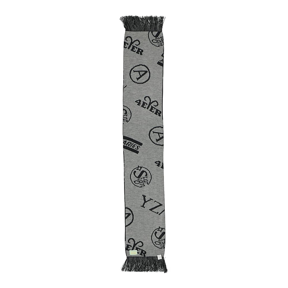 Aries Monogram Scarf Black / Grey Scarves Close-up | Overkill